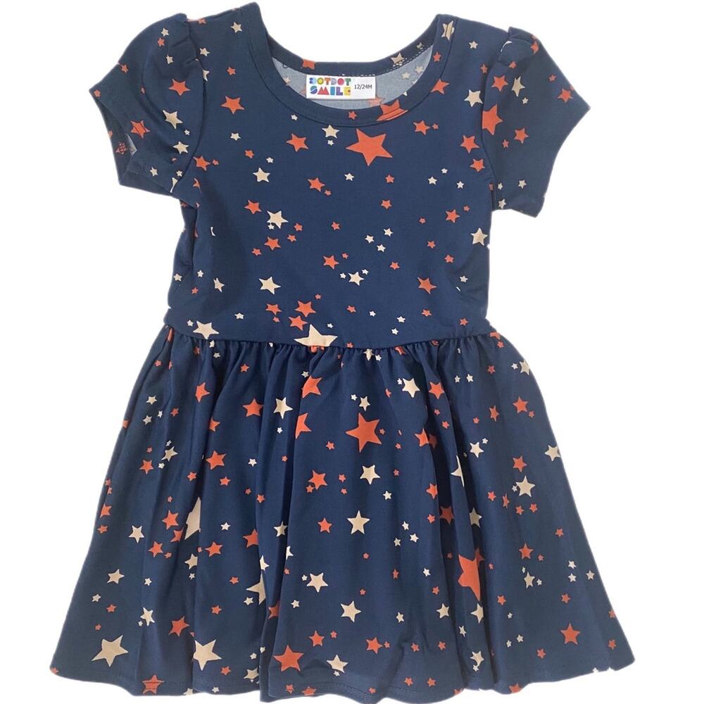 Brand New Dot Dot Smile "I'm A Star!" Cap Dress - 12/24M